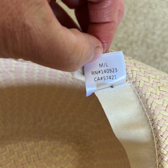 LOFT Blush/Cream Straw Cowgirl Hat sz M/L - Picture 7 of 7